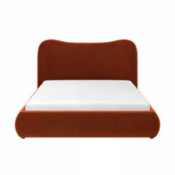 Solace+Co Ember Ottoman Bed Orange Velvet Kingsize - thumbnail 5