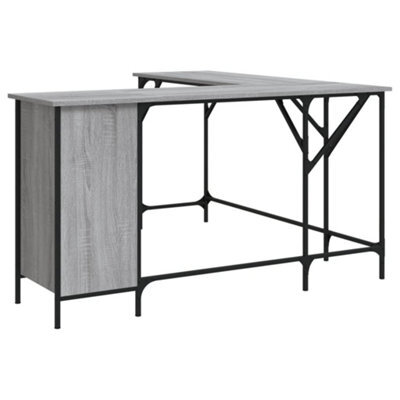 Berkfield Industrial Desk Grey Sonoma 141X141X75 Cm Engineered Wood