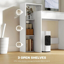 White Modern Computer Desk With Storage 100X40X90Cm - thumbnail 3