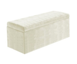 180Cm Large Plain Safar Storage Ottoman Box, Cream Plush Velvet Upholstered Deep Storage Ottoman End Of Bed Bench - thumbnail 4
