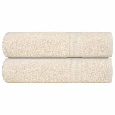 Berkfield Shower Towels 2 Pcs Cream 70X140 Cm 360 Gsm 100% Cotton - image 1