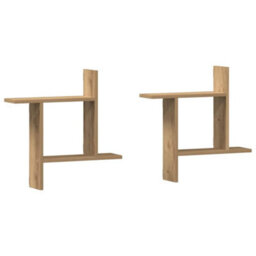Walplus Wall Shelves 2 Pcs Artisian Oak 50X12X50 Cm Engineered Wood - thumbnail 4