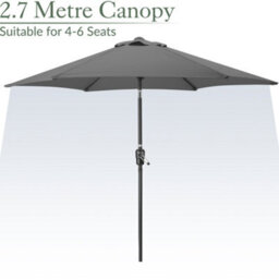 Christow 2.7M Crank And Tilt Parasol With Uv Protection - thumbnail 3