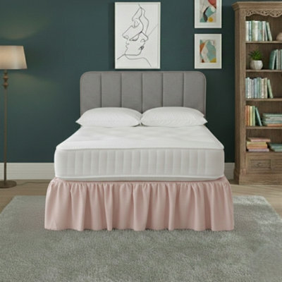 Base Valance Polycotton Sheet For Divan Beds Easy Care Bed Base Cover Pink - image 1