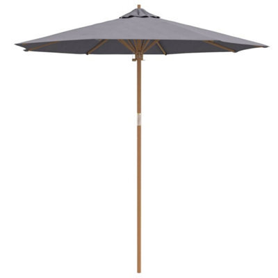 Berkfield Modern Garden Parasol Dark Grey 240 X 240 X 260 Cm Bamboo