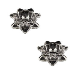 Lotus Flower Glass Candle Holder - Clear (Pack Of 2) - thumbnail 1