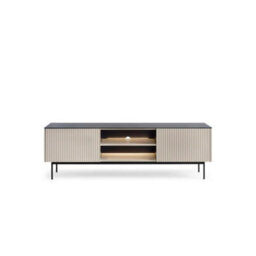 Arte Orta Tv Cabinet 180Cm - Cashmere & Black Contemporary Media Unit With Led Lighting And Storage - thumbnail 4