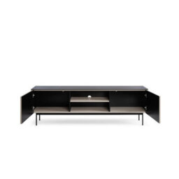 Arte Orta Tv Cabinet 180Cm - Cashmere & Black Contemporary Media Unit With Led Lighting And Storage - thumbnail 3