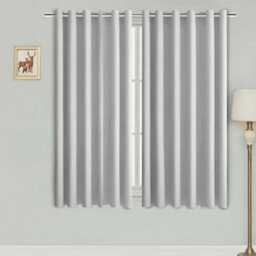 Bedlooms Light Grey Thermal Insulated Blackout Window Eyelet Curtain (Pair) 46 X 54 Inches With Tie Backs Two - thumbnail 2