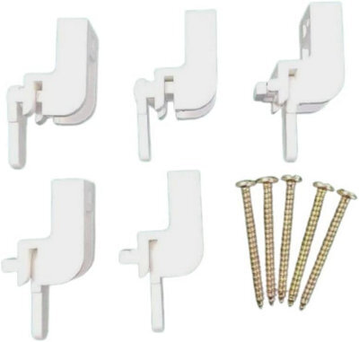 SISI UK Sologlyde Curtain Track Leverlock White Brackets Lever-Lock Rail Track Bracket Windows Curtain Track Shower Curtain Pack Of 5 - image 1