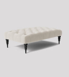 Alyana 137Cm Rectangle Ottoman Bench With Wooden Legs -Dark Grey Naple Chesterfield Upholstered Footstool - thumbnail 2