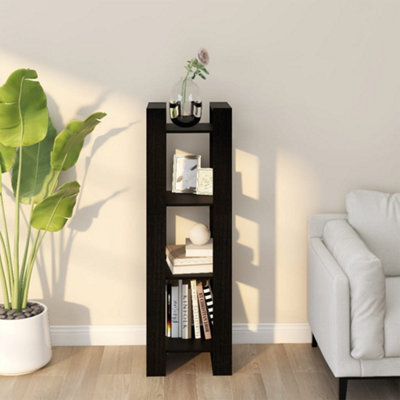 Berkfield Book Cabinet/room Divider Black 41X35X125 Cm Solid Wood Pine - image 1