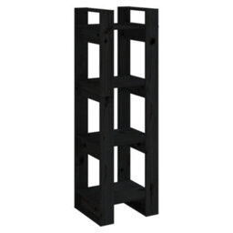 Berkfield Book Cabinet/room Divider Black 41X35X125 Cm Solid Wood Pine - thumbnail 2
