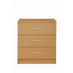 Timber Art Design Rio Costa Chest 3 Drawers Bedroom Living Room Storage Beech Oak Effect - thumbnail 2
