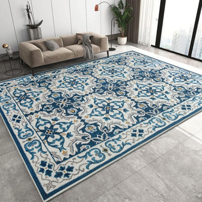 Oxford Homeware Printed Rug, Non-Slip Pets Friendly, Living Room Rugs And Bedroom Rugs, (Luna, 200X290Cm) - image 1