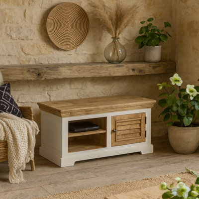 Wyld Haus Alington Mango Wood Tv Cabinet Bench With 1 Door And Open Shelves - image 1