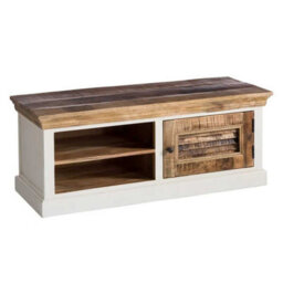 Wyld Haus Alington Mango Wood Tv Cabinet Bench With 1 Door And Open Shelves - thumbnail 3