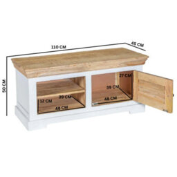 Wyld Haus Alington Mango Wood Tv Cabinet Bench With 1 Door And Open Shelves - thumbnail 5