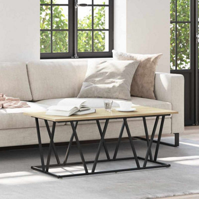 Berkfield Coffee Table Sonoma Oak 100X50X40 Cm Made Of Engineered Wood And Metal - image 1