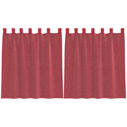 Berkfield Voile Curtains With Rod Pockets 2 Pcs Wine Red - thumbnail 2
