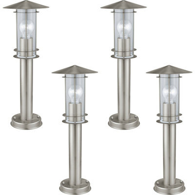 4 Pack Ip44 Outdoor Stainless Steel Bollard Lights For Driveways And Pathways - image 1