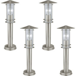 4 Pack Ip44 Outdoor Stainless Steel Bollard Lights For Driveways And Pathways