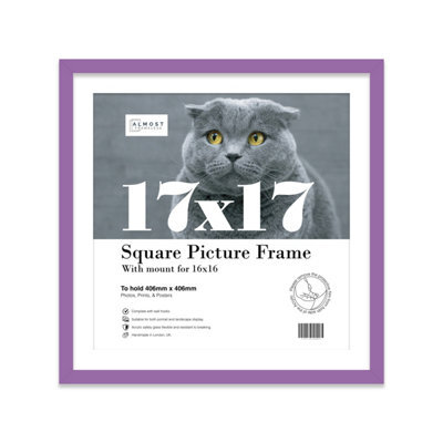 "17X17"" Purple Picture Frame - 17X17"" Square Frame With 16X16"" Mount For 17X17""/16X16"" Pictures Classic Style Thin Edge, 1 Pack" - image 1