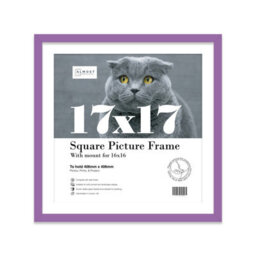"17X17"" Purple Picture Frame - 17X17"" Square Frame With 16X16"" Mount For 17X17""/16X16"" Pictures Classic Style Thin Edge, 1 Pack" - thumbnail 1