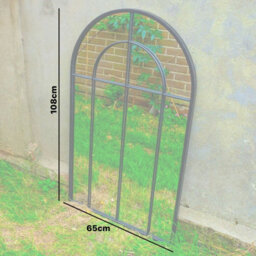 Woodside Oaken Xl Decorative Arched Outdoor Garden Mirror, W: 65Cm X H: 108Cm - thumbnail 3