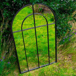 Woodside Oaken Xl Decorative Arched Outdoor Garden Mirror, W: 65Cm X H: 108Cm - thumbnail 2