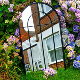 Woodside Oaken Xl Decorative Arched Outdoor Garden Mirror, W: 65Cm X H: 108Cm - thumbnail 1