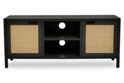Orsina Contemporary Black Wood Media Unit, Durable Mdf Constructed Modern Tv Cabinet, Functional Media Unit - thumbnail 6