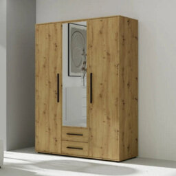 Arte Maxione 12 Hinged Door Wardrobe 150Cm - Oak Artisan, Warm Woodgrain Organisational Hub - thumbnail 1
