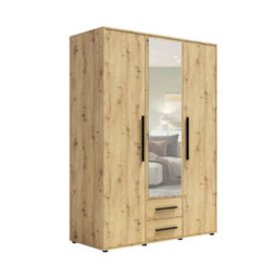 Arte Maxione 12 Hinged Door Wardrobe 150Cm - Oak Artisan, Warm Woodgrain Organisational Hub - thumbnail 2