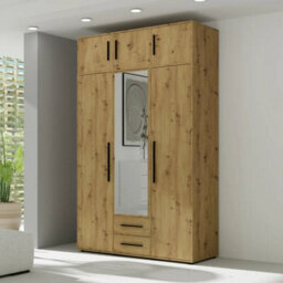 Arte Maxione 12 Hinged Door Wardrobe 150Cm - Oak Artisan, Warm Woodgrain Organisational Hub - thumbnail 4