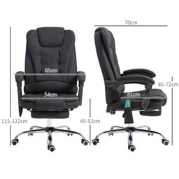 Vinsetto Heated Vibration Massage Office Chair With Footrest,black - thumbnail 3