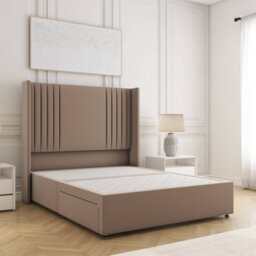Bsspoke Cheshire Divan Bed Set Mink Plush Velvet With 54Inch Headboard No Mattress No Drawers In Double King 4Ft 6Ft - thumbnail 1