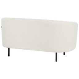 Beliani White Bouclé 3-Seater Sofa With Matte Black Iron Legs, L200 X D70 X H79Cm - thumbnail 9