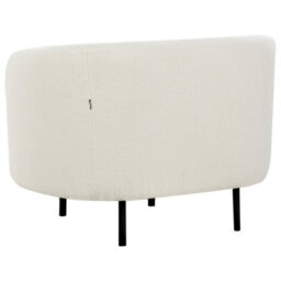 Beliani White Bouclé 3-Seater Sofa With Matte Black Iron Legs, L200 X D70 X H79Cm - thumbnail 6