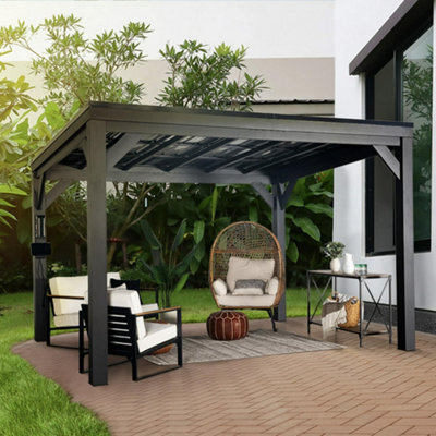 Backyard Discovery Stonebridge Heavy-Duty Galvanised Steel Outdoor Patio Gazebo With Powerport 3.7M X 2.9M (12Ft X 9.5Ft) - image 1