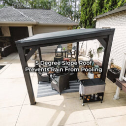 Backyard Discovery Stonebridge Heavy-Duty Galvanised Steel Outdoor Patio Gazebo With Powerport 3.7M X 2.9M (12Ft X 9.5Ft) - thumbnail 4