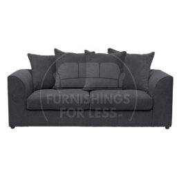 Furnishings For Less UK Casper Soft Chenille Fabric Fabric Sofaset 3 And 2 Seater Sofa  Black - Scatter Back - thumbnail 2