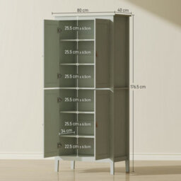 Homcom 176.5 Cm Tall Freestanding Pantry Storage Cabinet With 4 Doors Green - thumbnail 3