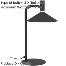 Loops 2 Pack Sleek Modern Black Table Lamp For Stylish Indoor Home Illumination - thumbnail 2