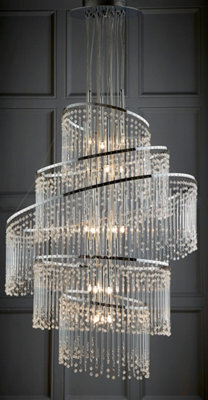 Anson Lighting Caril 24Lt Pendant Light Finished In Chrome Plate And Clear Glass - image 1