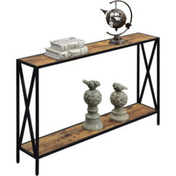 Dining Table And Chairs Set 2 Rust Brown Industrial Space Saving - thumbnail 3