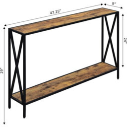 Dining Table And Chairs Set 2 Rust Brown Industrial Space Saving - thumbnail 2
