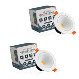 Led Ceiling Spotlights Set Of 2 5W Cool White 6000K Ultra Slim Adjustable Fire Rated Downlights - thumbnail 1