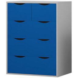 Afn Home Delvito 4 Piece Bedroom Set,  2 Door Wardrobe, 5 Drawer Chest & 2 Bedside Cabinets, Blue/white - thumbnail 4