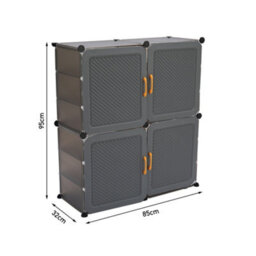 Darphe Six-Layer Large-Capacity Double-Row Folding Shoe Cabinet With Doors For Home Use 85Cm W X 32Cm D X 95M H - thumbnail 9